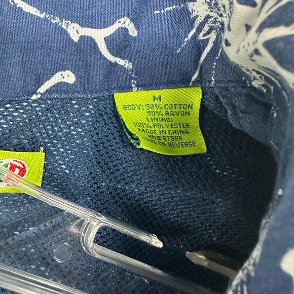 Mountain Dew Button Down Shirt Short Sleeve Blue Lightning Electric Hawaiian M - Picture 3 of 8